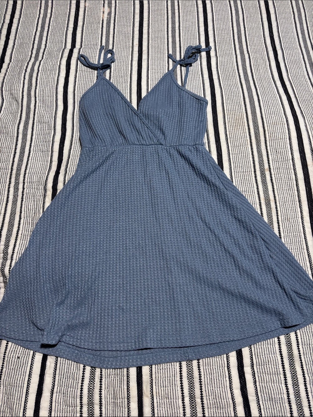 SHEIN Blue Tie-Strap A-Line Mini Dress